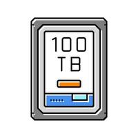 100 terabyte moeilijk rit toekomst technologie kleur icoon vector illustratie