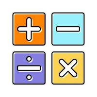 wiskunde wetenschap onderwijs kleur icoon vector illustratie