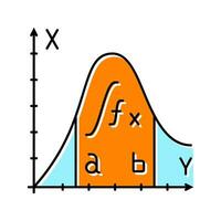 integraal wiskunde wetenschap onderwijs kleur icoon vector illustratie