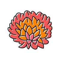 chrysant bloesem voorjaar kleur icoon vector illustratie
