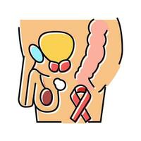 prostaat kanker kleur icoon vector illustratie