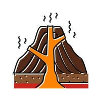 stratovulkaan lava kleur icoon vector illustratie