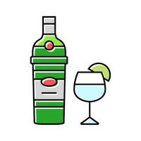 gin drinken fles kleur icoon vector illustratie