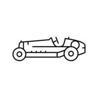 wijnoogst racing auto voertuig lijn icoon vector illustratie