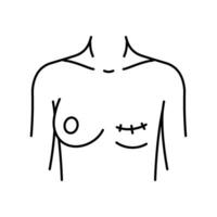borstamputatie chirurgie chirurgie lijn icoon vector illustratie