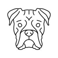 bokser hond puppy huisdier lijn icoon vector illustratie