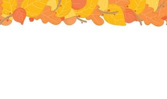 herfstbladeren naadloze achtergrond, grens met herfstbladeren, takken vector