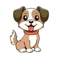 schattig hond puppy zittend met gelukkig gezicht tekenfilm mascotte illustratie vector