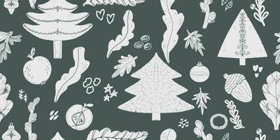 Kerstmis bomen en andere items zijn getoond in deze patroon vector