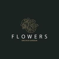 orchidee logo gemakkelijk luxueus en elegant bloem ontwerp voor salon schoonheidsmiddelen spa schoonheid vector