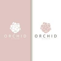 orchidee logo gemakkelijk luxueus en elegant bloem ontwerp voor salon schoonheidsmiddelen spa schoonheid vector