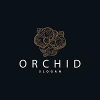 orchidee logo gemakkelijk luxueus en elegant bloem ontwerp voor salon schoonheidsmiddelen spa schoonheid vector