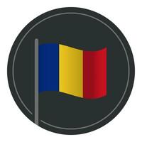 abstract Roemenië vlag vlak icoon in cirkel geïsoleerd Aan wit achtergrond vector
