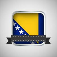 vector ronde banier met Bosnië en herzegovina vlag