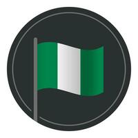 abstract Nigeria vlag vlak icoon in cirkel geïsoleerd Aan wit achtergrond vector