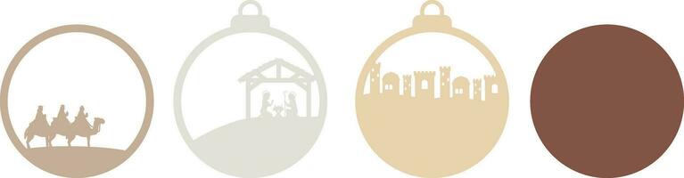 geboorte tafereel Kerstmis decoratief ornament vector