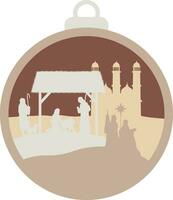 geboorte tafereel Kerstmis decoratief ornament, laser besnoeiing sjabloon vector