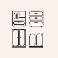 kast minimalistische logo ontwerp lijn kunst illustratie creatief meubilair vector