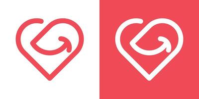 logo ontwerp liefde en glimlach icoon vector inspiratie