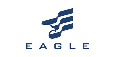 logo ontwerp combineren de vorm van een vlag met een adelaars hoofd. vector