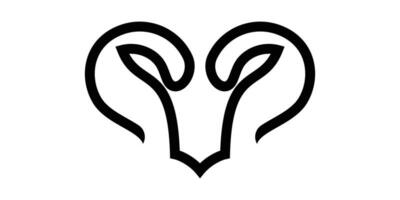 logo ontwerp hoofd geit gemakkelijk minimalistische icoon vector illustratie