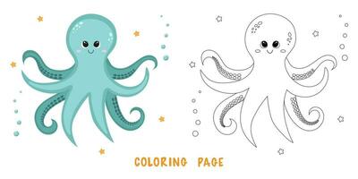 kleur bladzijde van Octopus vector