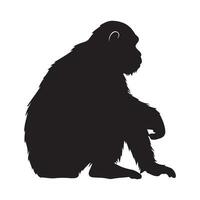 een zwart silhouet chimpansee dier vector
