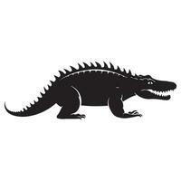een zwart silhouet alligator dier vector
