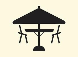 cafe stoel en tafel icoon zwart glyph icoon vector sjabloon