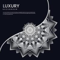 creatieve luxe mandala met zilveren arabesk patroon arabische achtergrond. abstracte sier ramadan stijl decoratieve mandala. concept, islamitische mandala vector