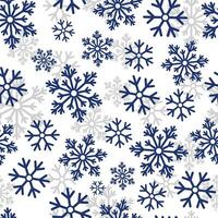 naadloos Kerstmis patroon met donker blauw sneeuwvlokken Aan wit achtergrond. winter decoratie. gelukkig nieuw jaar vector illustratie.