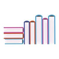 vector boek stekels boekenplank met divers boeken vector geïsoleerd illustratie Aan wit achtergrond
