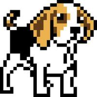 hond tekenfilm icoon in pixel stijl vector