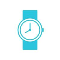 hand- horloge. gemakkelijk pols horloge. van blauw icoon reeks vector