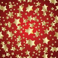 gouden sterren Aan luxe rood Kerstmis achtergrond. nacht lucht naadloos patroon vector