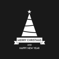nieuw jaar groet kaart ontwerp met gestileerde Kerstmis boom. vector illustratie. Kerstmis boom logo.