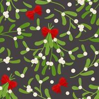 maretak naadloos patroon, Kerstmisachtergrond. vectorillustratie in vlakke stijl vector