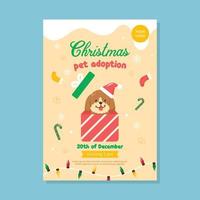 santa paws huisdier adoptie poster vector