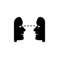 oogcontact zwarte glyph-pictogram vector