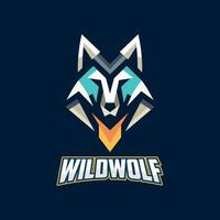 wolf logo ontwerp vector, wolven hoofd logo ontwerp sjabloon voor een gaming logo vector