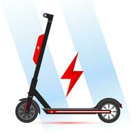 elektrisch scooter met extra accu illustratie vector icoon