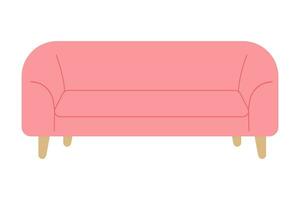 roze sofa in vlak stijl. meubilair voor huis vector