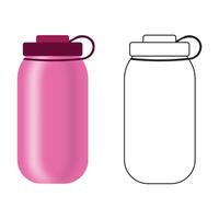 water fles schets met kleur clip art vector