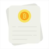 bitcoin het dossier vlak icoon ontwerp stijl vector