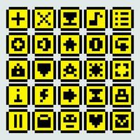 pixel spel pictogrammen reeks vector