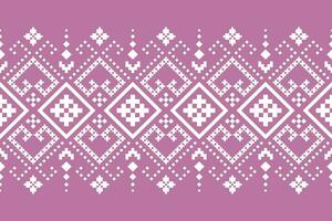 roze kruis steek kleurrijk meetkundig traditioneel etnisch patroon ikat naadloos patroon grens abstract ontwerp voor kleding stof afdrukken kleding jurk tapijt gordijnen en sarong aztec Afrikaanse Indisch Indonesisch vector