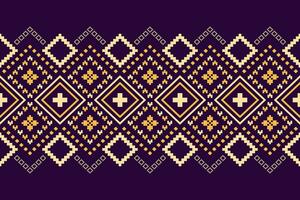 Purper kruis steek traditioneel etnisch patroon paisley bloem ikat achtergrond abstract aztec Afrikaanse Indonesisch Indisch naadloos patroon voor kleding stof afdrukken kleding jurk tapijt gordijnen en sarong vector