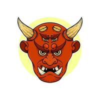 de traditioneel Japans demon oni masker illustratie vector