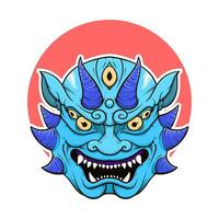 de traditioneel Japans demon oni masker illustratie vector