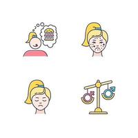 predmenstrueel syndroom kleur iconen set vector